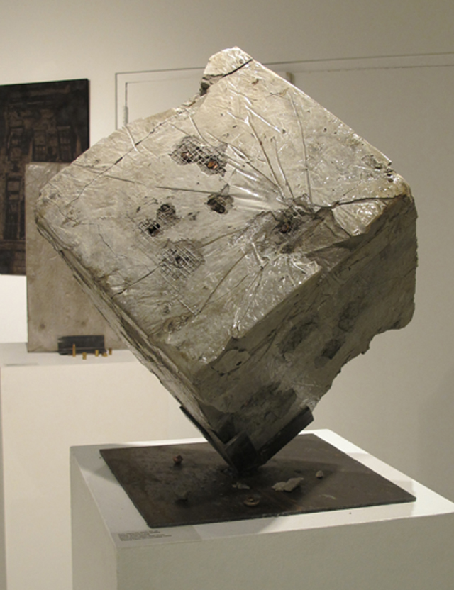 Cube No.1, Concrete & bullets, 18"X18"X18", 2014