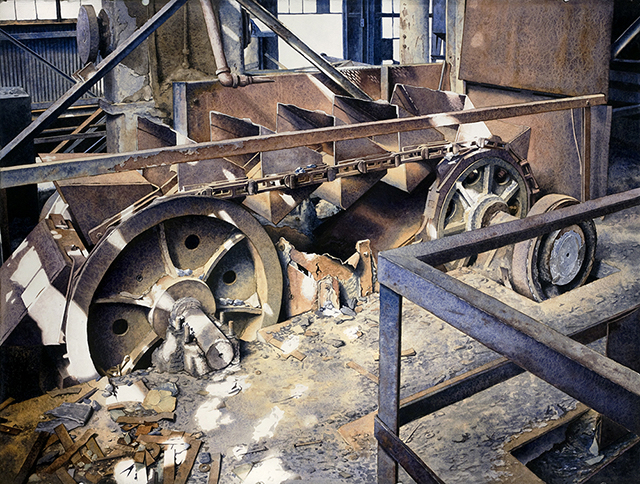 “Deus Ex Machina” Watercolor, 22x30”. 2014