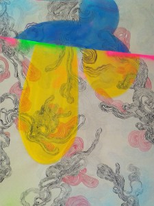 st. (tentacles series) 120x90 cm. mixed media on paper. april 2015