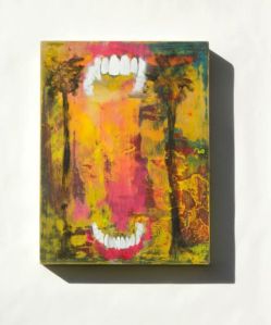 Teeth Palm Trees 8" x 10" Oil on Panel