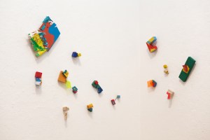 Untitled (Sequence), 2015 Wood, plexiglass, acrylic paint, threads, vinyl, fabrics Dimensions variable 