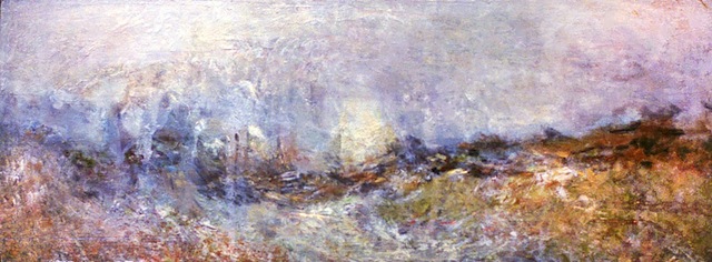 “Off the Shore: Wind and Water” Oil on panel 5 x 15 inches 2015