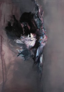 Vanishing in Small Flashes, Watermedia and oil on paper, 20x29"