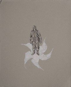 Precautionary Measures III, Mixed Media on Paper, 9X12", 2015